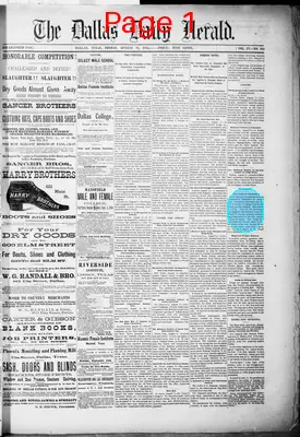 Page thumbnail for The Dallas Daily Herald