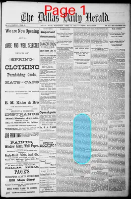 Page thumbnail for The Dallas Daily Herald