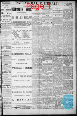 Page thumbnail for The Dallas Daily Herald