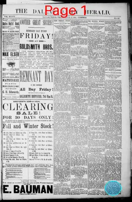 Page thumbnail for The Dallas Daily Herald