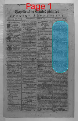Page thumbnail for Gazette Of The United States & Evening Advertiser