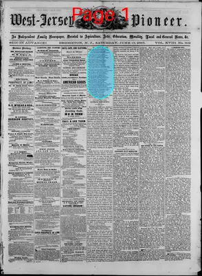 Page thumbnail for West Jersey Pioneer