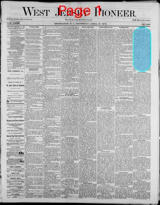 Page thumbnail for West Jersey Pioneer