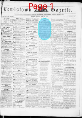 Page thumbnail for Lewistown Gazette