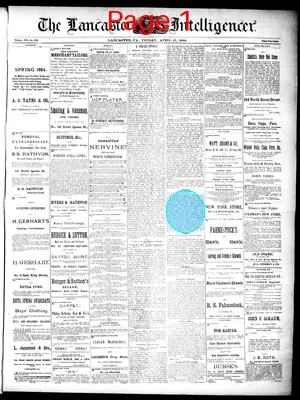 Page thumbnail for Lancaster Daily Intelligencer