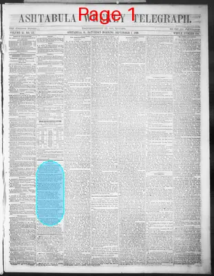 Page thumbnail for Ashtabula Weekly Telegraph