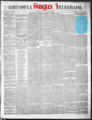 Page thumbnail for Ashtabula Weekly Telegraph