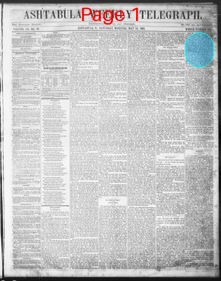 Page thumbnail for Ashtabula Weekly Telegraph