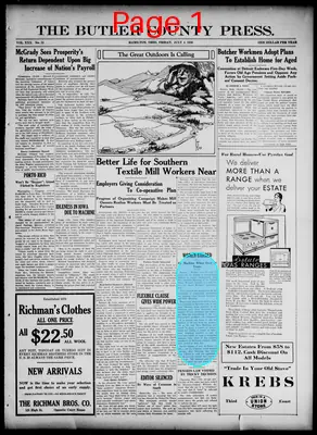 Page thumbnail for The Butler County Press