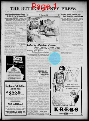 Page thumbnail for The Butler County Press