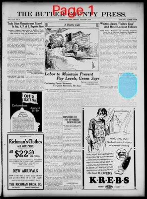 Page thumbnail for The Butler County Press
