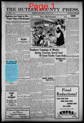 Page thumbnail for The Butler County Press