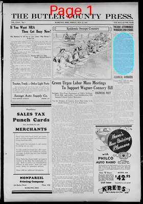 Page thumbnail for The Butler County Press
