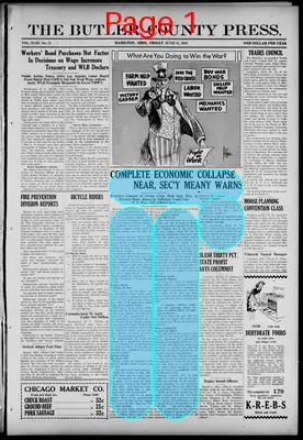 Page thumbnail for The Butler County Press