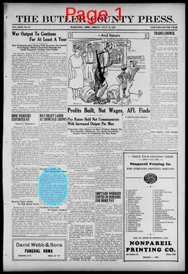 Page thumbnail for The Butler County Press