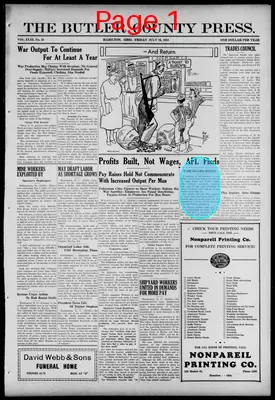 Page thumbnail for The Butler County Press