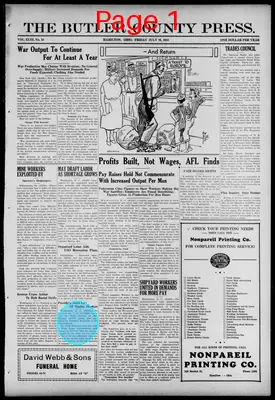 Page thumbnail for The Butler County Press