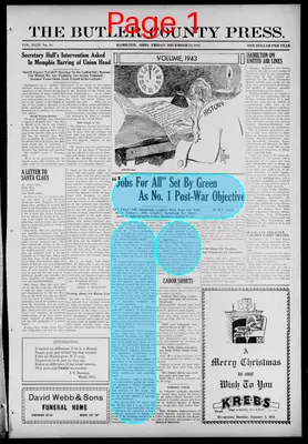 Page thumbnail for The Butler County Press