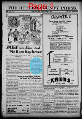Page thumbnail for The Butler County Press