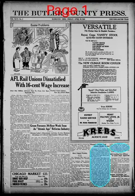 Page thumbnail for The Butler County Press