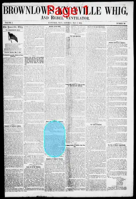 Page thumbnail for Brownlow's Knoxville Whig, And Rebel Ventilator