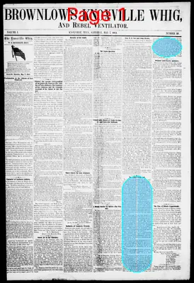 Page thumbnail for Brownlow's Knoxville Whig, And Rebel Ventilator