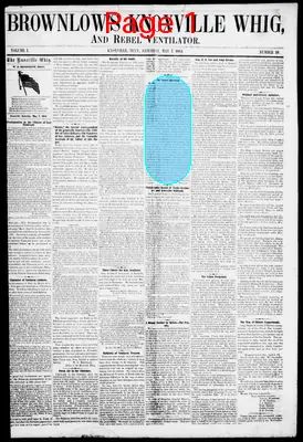 Page thumbnail for Brownlow's Knoxville Whig, And Rebel Ventilator
