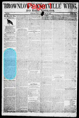 Page thumbnail for Brownlow's Knoxville Whig, And Rebel Ventilator