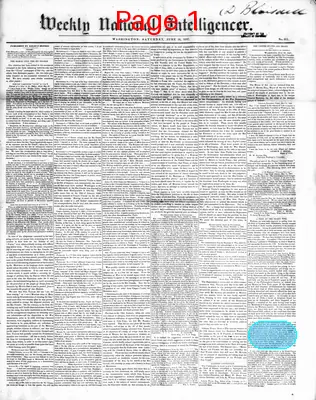Page thumbnail for Weekly National Intelligencer