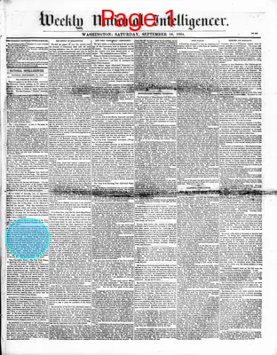 Page thumbnail for Weekly National Intelligencer