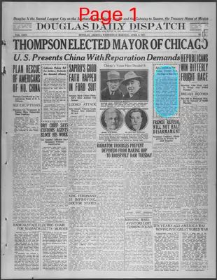 Page thumbnail for Douglas Daily Dispatch