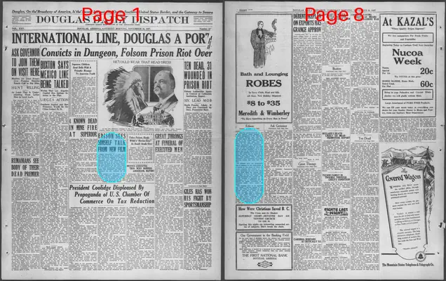 Page thumbnail for Douglas Daily Dispatch