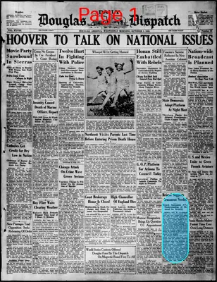 Page thumbnail for Douglas Daily Dispatch