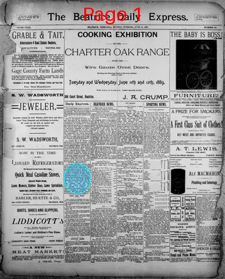 Page thumbnail for The Beatrice Daily Express