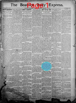 Page thumbnail for The Beatrice Daily Express