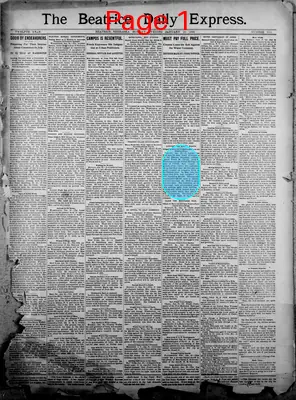 Page thumbnail for The Beatrice Daily Express
