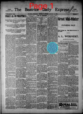 Page thumbnail for The Beatrice Daily Express