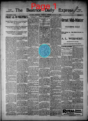 Page thumbnail for The Beatrice Daily Express