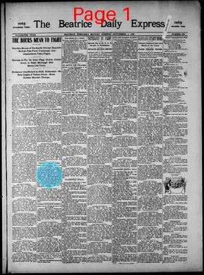 Page thumbnail for The Beatrice Daily Express