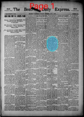 Page thumbnail for The Beatrice Daily Express
