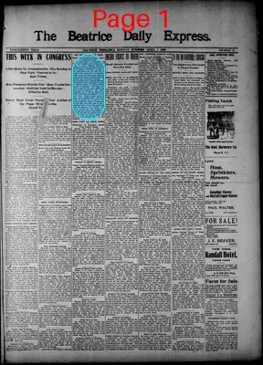 Page thumbnail for The Beatrice Daily Express