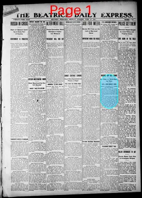 Page thumbnail for The Beatrice Daily Express