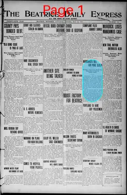 Page thumbnail for The Beatrice Daily Express