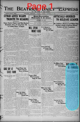 Page thumbnail for The Beatrice Daily Express