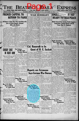 Page thumbnail for The Beatrice Daily Express