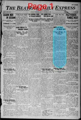 Page thumbnail for The Beatrice Daily Express