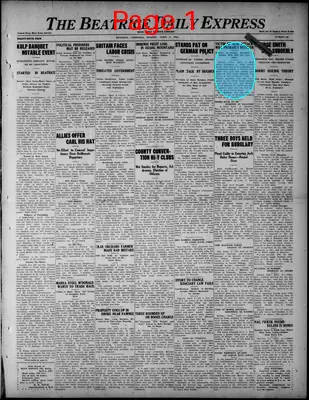 Page thumbnail for The Beatrice Daily Express
