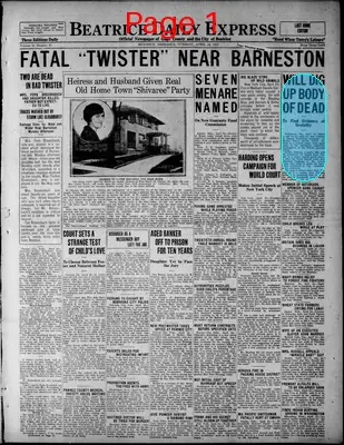 Page thumbnail for The Beatrice Daily Express