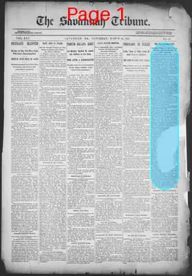 Page thumbnail for The Savannah Tribune