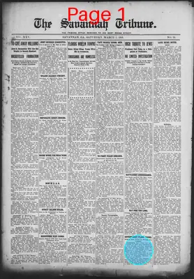 Page thumbnail for The Savannah Tribune